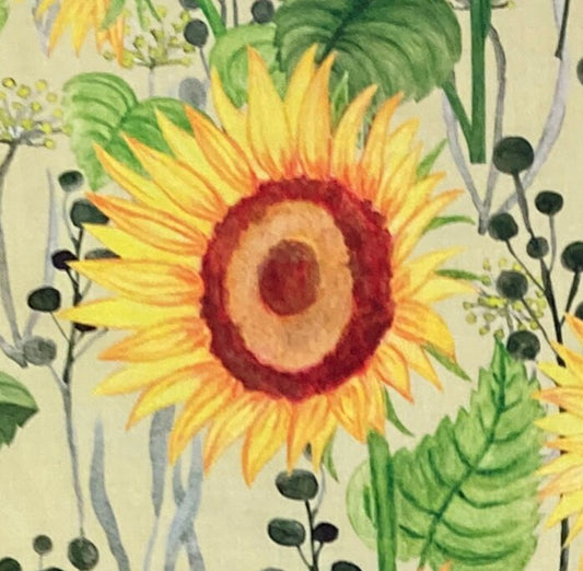 Sunflower Drum Lampshade, Farmhouse Cottage Decor