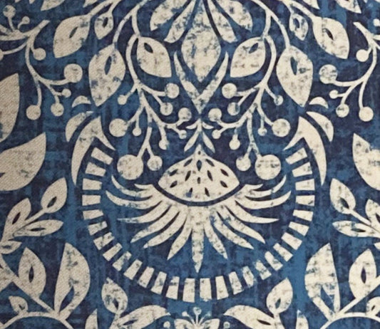 Blue Floral Damask Drum Lampshade, French Country Home Decor