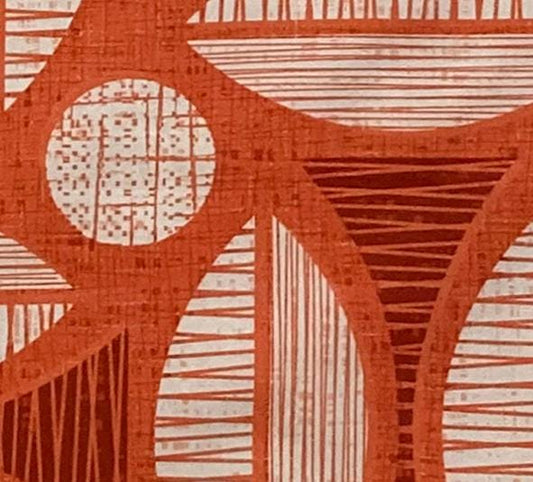 drum shade, lampshade, lamp shade, home decor, retro, orange, leaves, mid century multi-directional