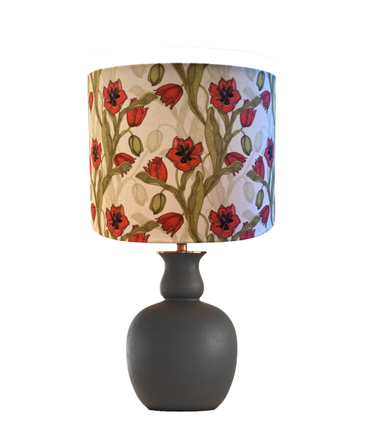 dr-13 Red tulip drum lampshade