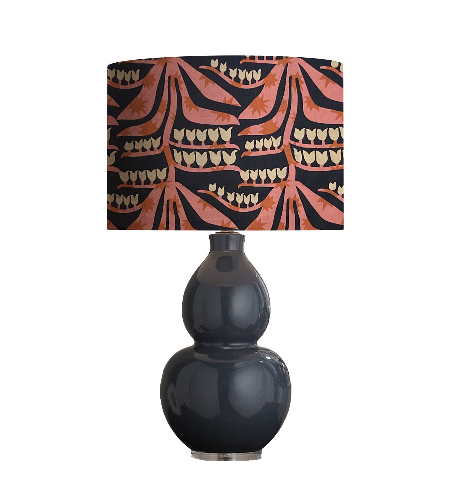 dr-218 Bold, colorful Bohemian folkart lampshade, Lily of the Valley
