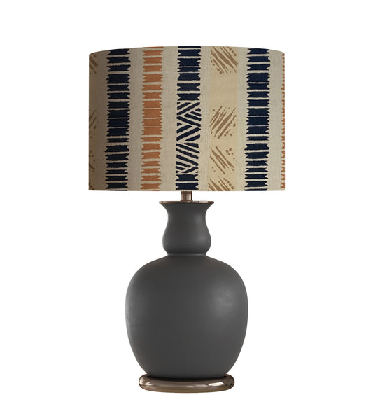 dr-219 African abstract striped drum lampshade