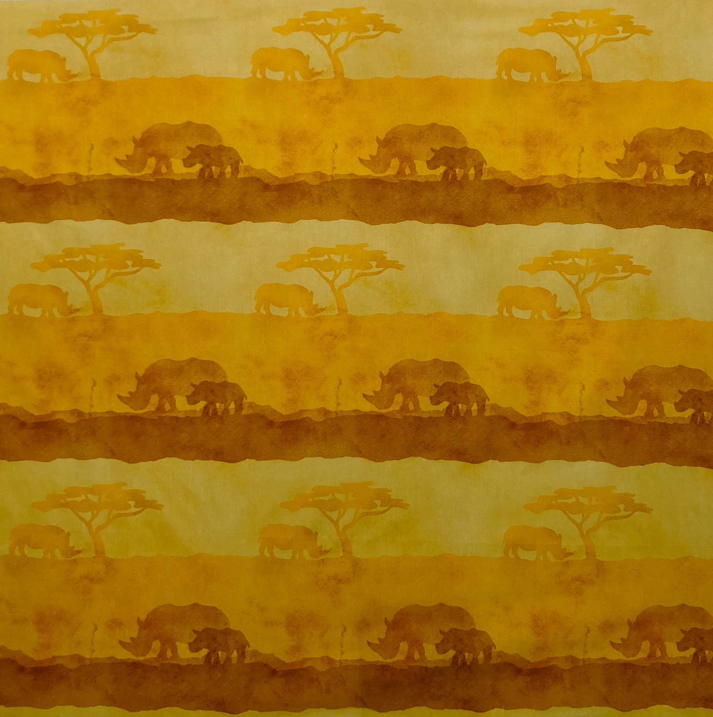 Rhinos Grazing on the Savannah Drum Lampshade
