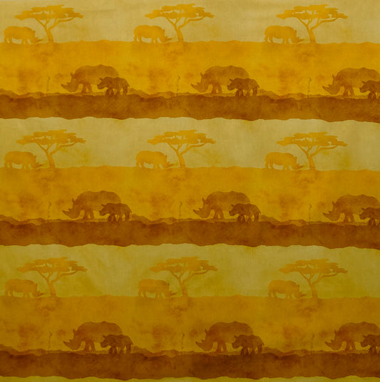Rhinos Grazing on the Savannah Drum Lampshade