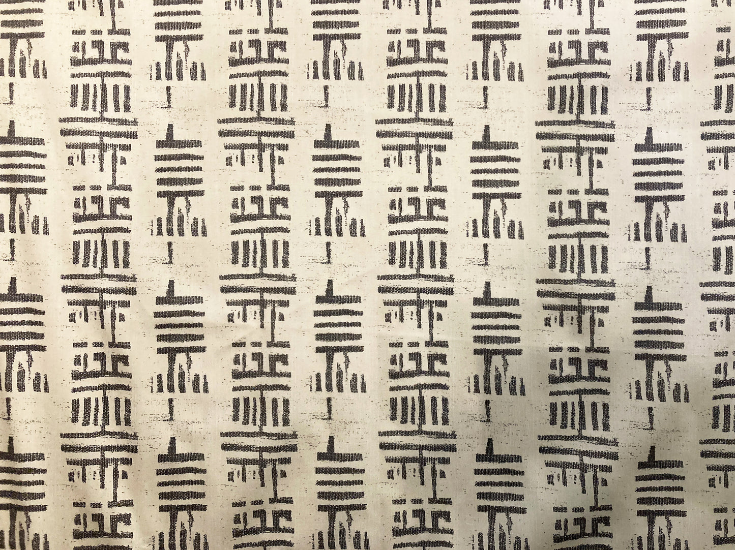 Lampshade with contemporary muted black and ivory vertical design