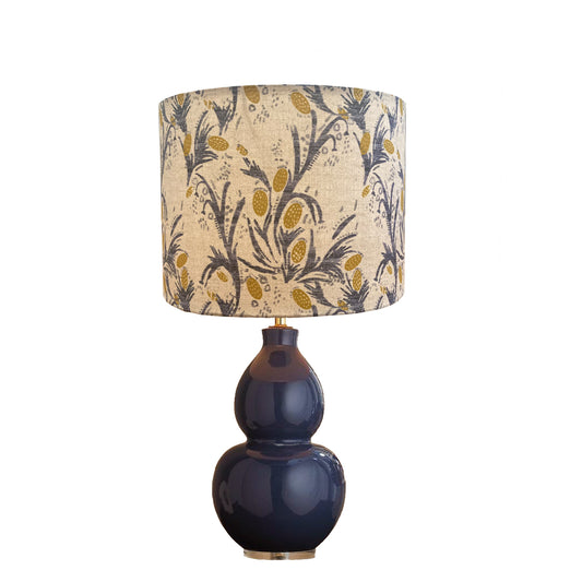 dr-23 French drum lampshade with thistle fabric design