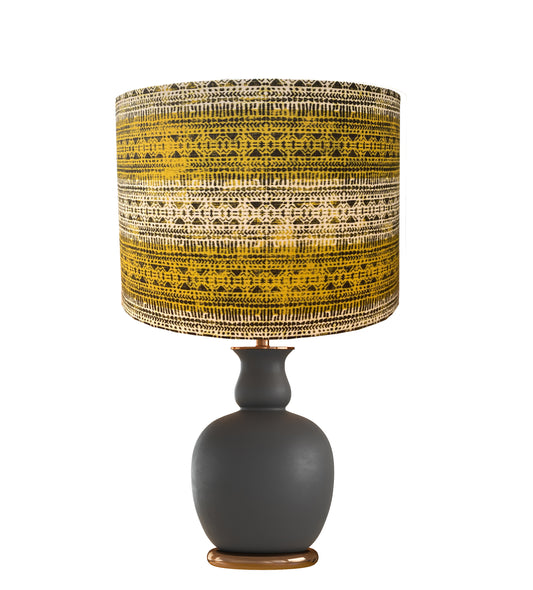 dr-53  Southwest Tribal Gold Drum Lampshade, Bohemian Home Decor