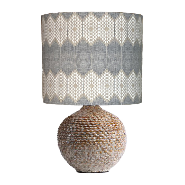 dr-57 Geometric diamond pattern on drum lampshade