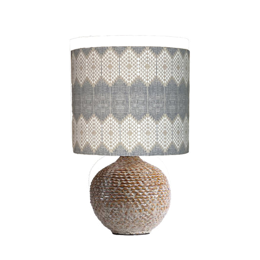 dr-57 Geometric diamond pattern on drum lampshade