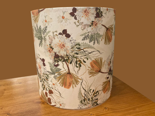 drum shade, lampshade, lamp shade, home decor, flowers, woodland, Bohemian, Banksia