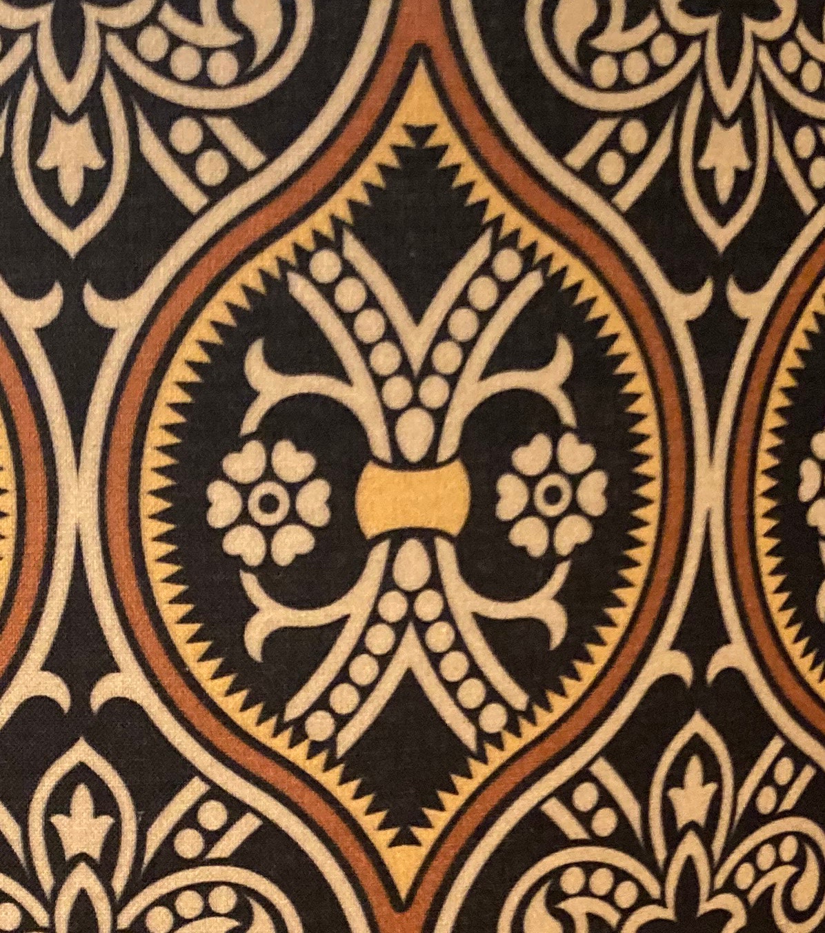drum shade, lampshade, lamp shade, serpentine, damask, victorian, Persian, Turkish influence