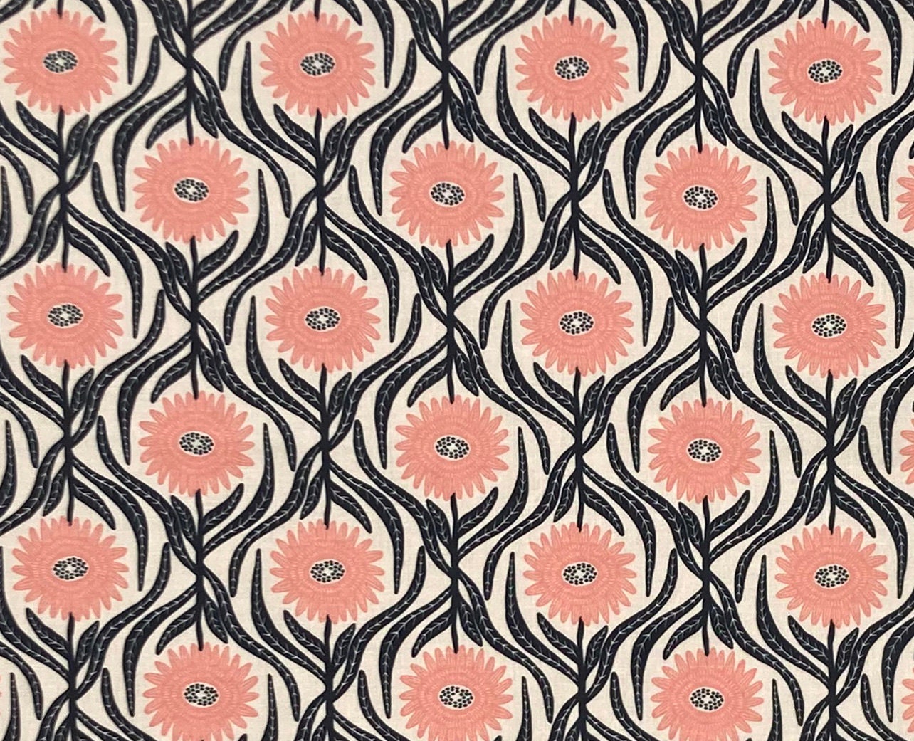 Beautiful navy and pink farmhouse drum shade