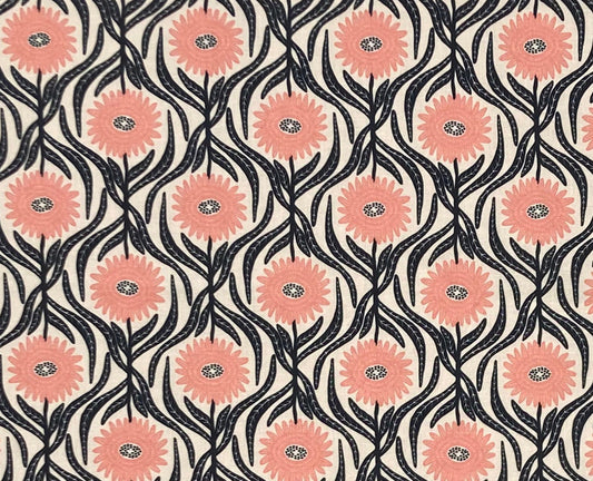 Beautiful navy and pink farmhouse drum shade