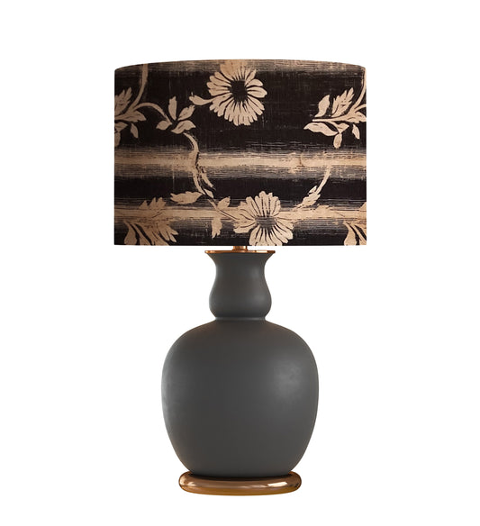 Floral Stripe Drum Lampshade, Wabi Sabi Home Decor