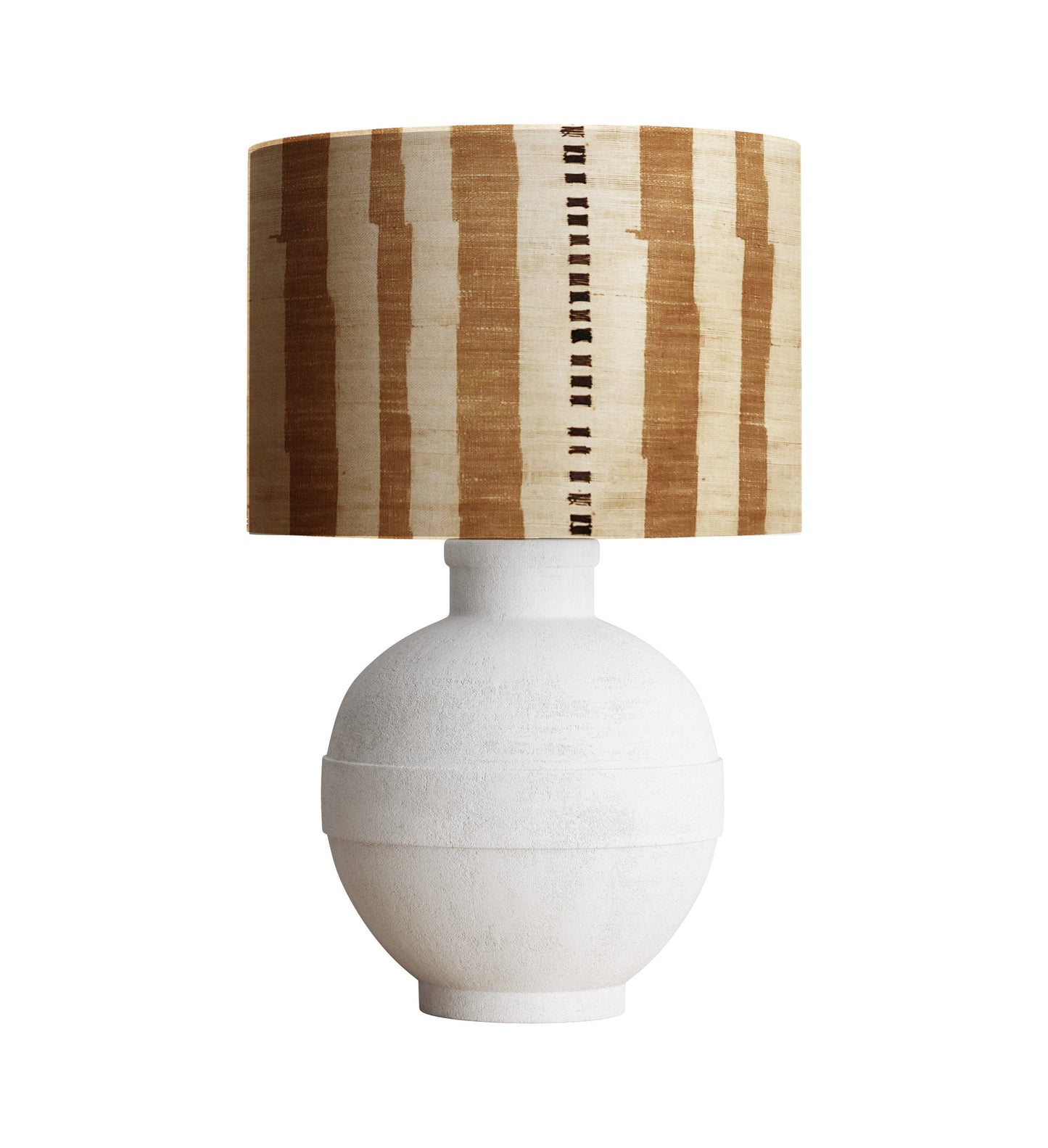 Burlap Look Printed Stripe Drum Lampshade, Wabi Sabi Home Decor