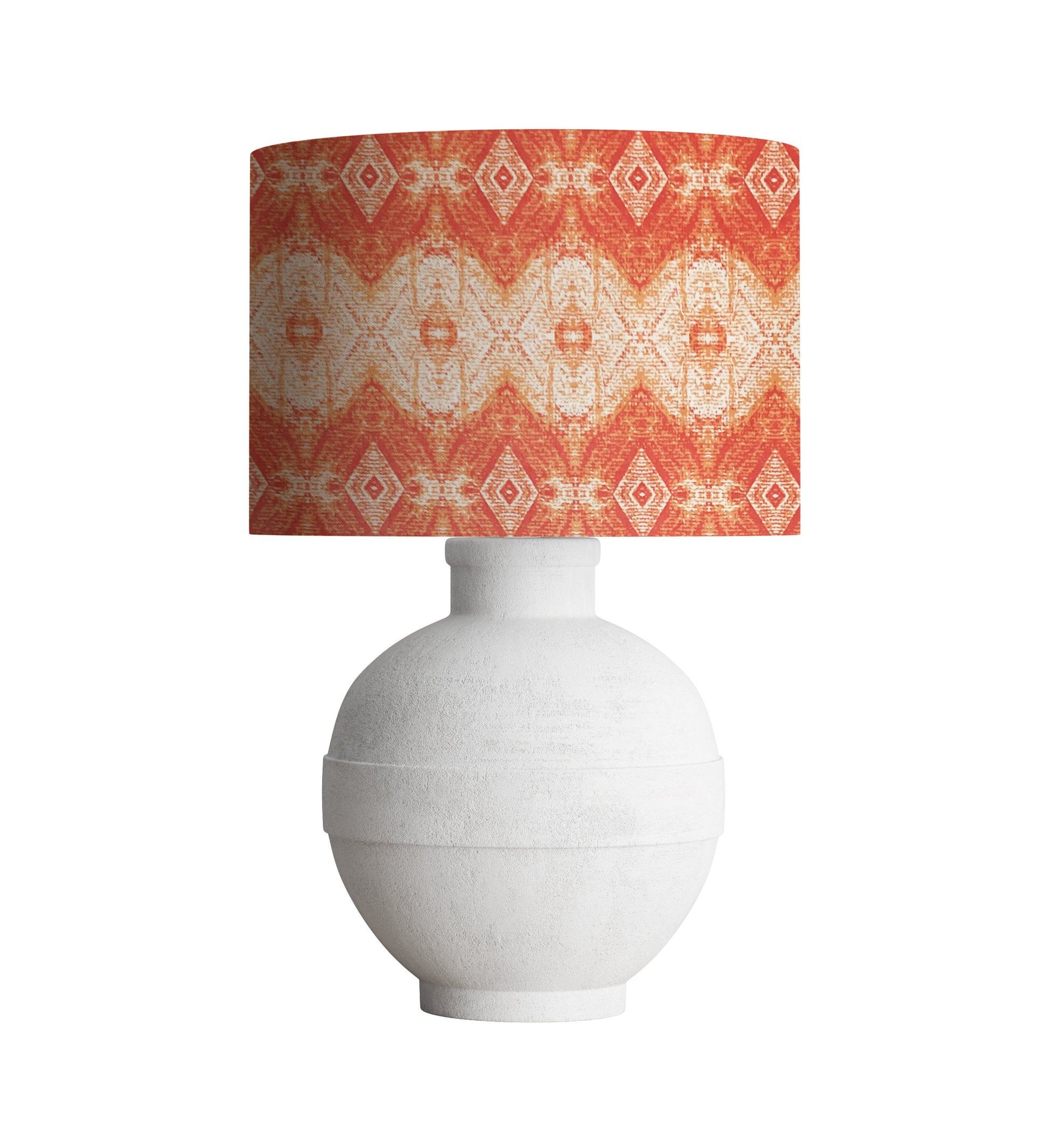 drum shade, lampshade, lamp shade, home decor, pink and orange abstract water color damaskl.