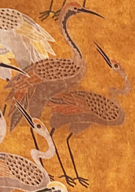 Deco Cranes Drum Lampshade, Golden Hour Marbled Fabric