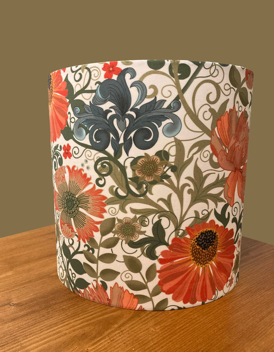 William Morris Floral Drum Lampshade, Art Nouveau Le Jardin Fabric