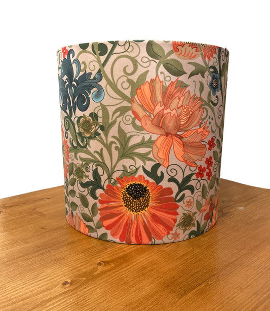 William Morris Drum Lampshade, Le Jardin Floral Art Nouveau