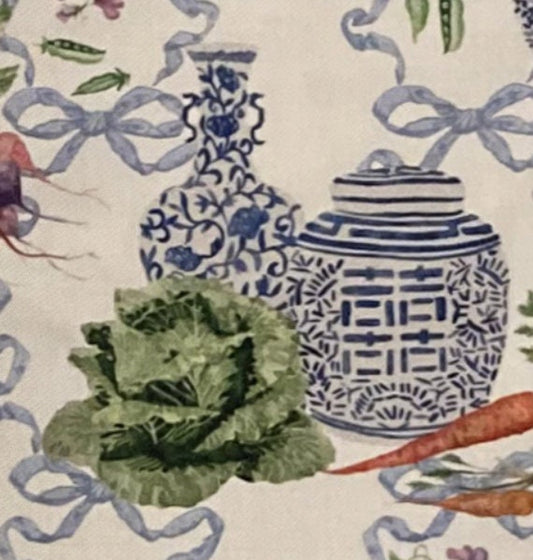 Blue Ribbon Drum Lampshade, Grandmillenial Home Decor