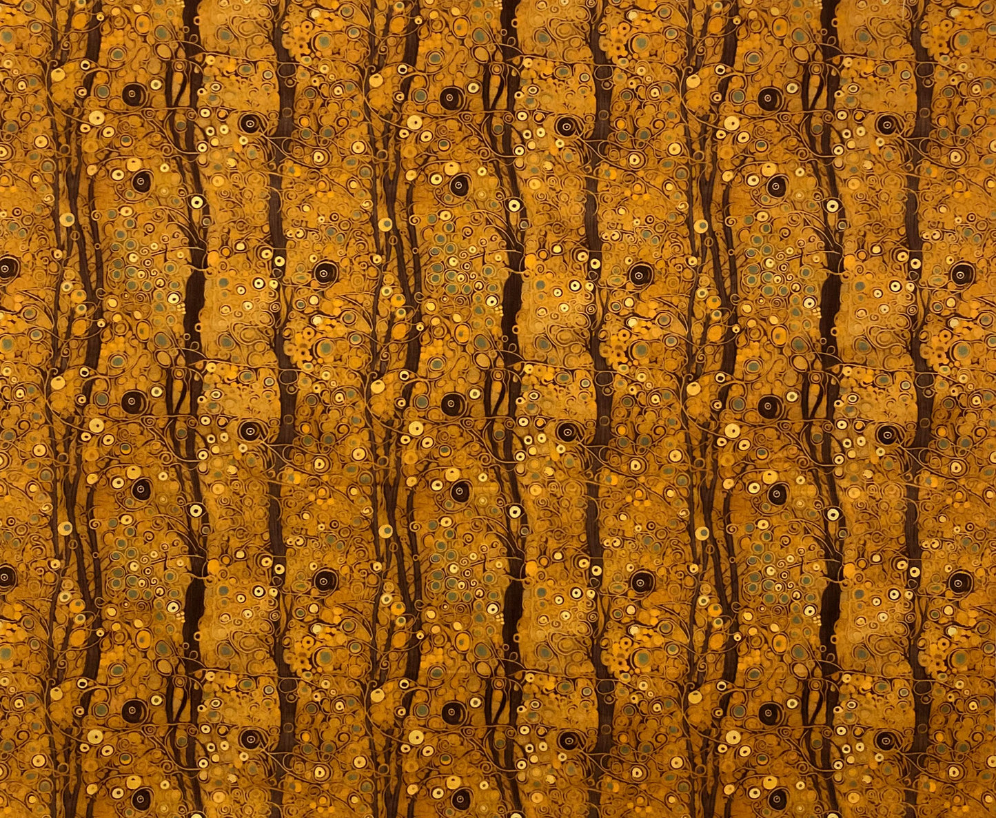 Klimt Inspired Drum Lampshade, Gold Forest Home Decor