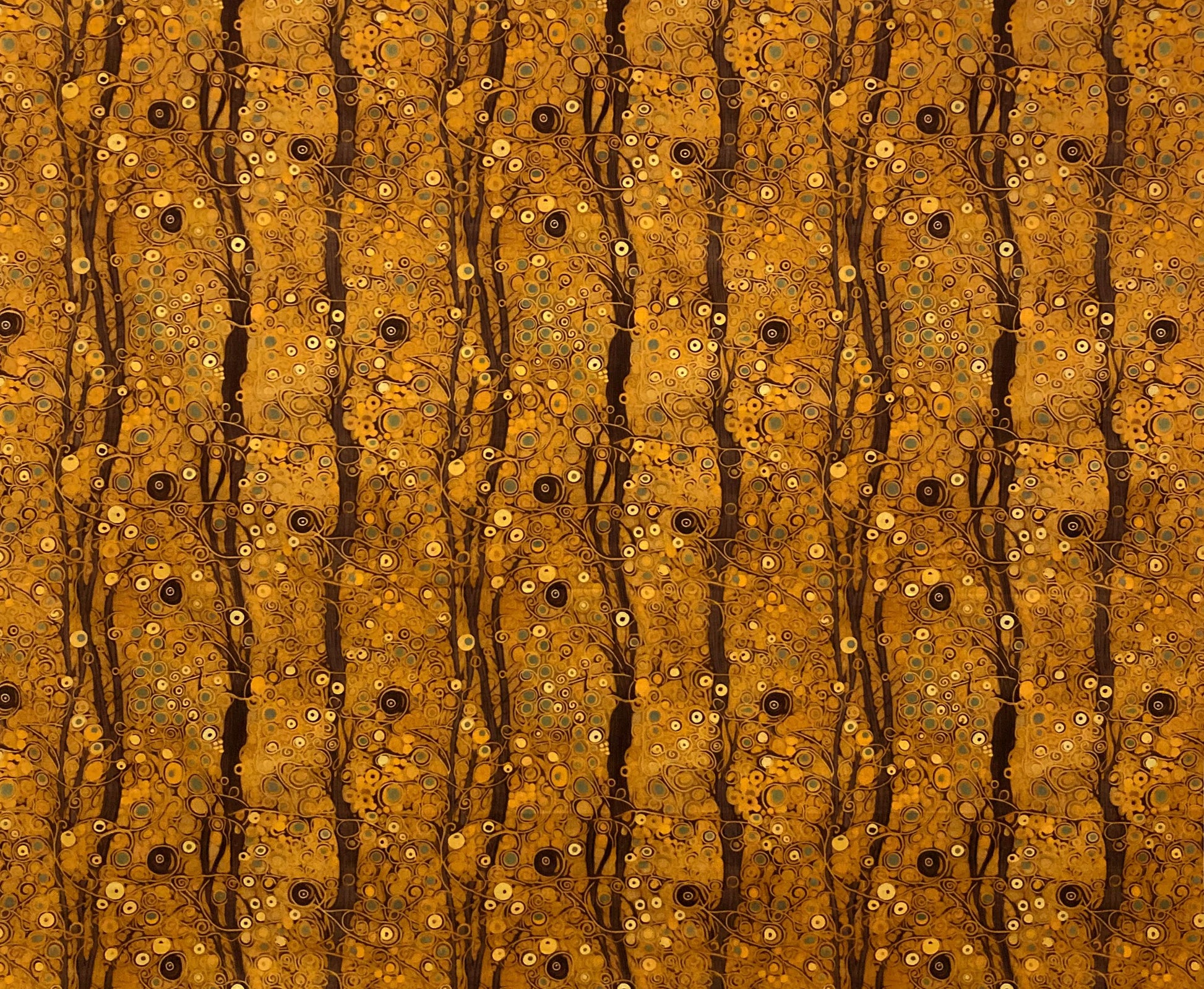 Klimt Inspired Drum Lampshade, Gold Forest Home Decor