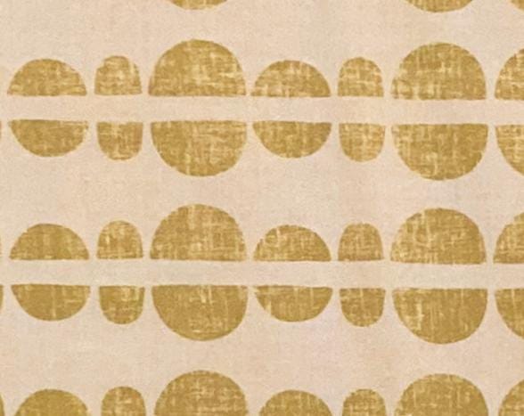 Mid Century Modern Drum Lampshade, Gold Geometric Stripe