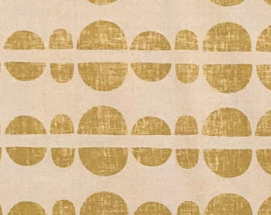 Mid Century Modern Drum Lampshade, Gold Geometric Stripe