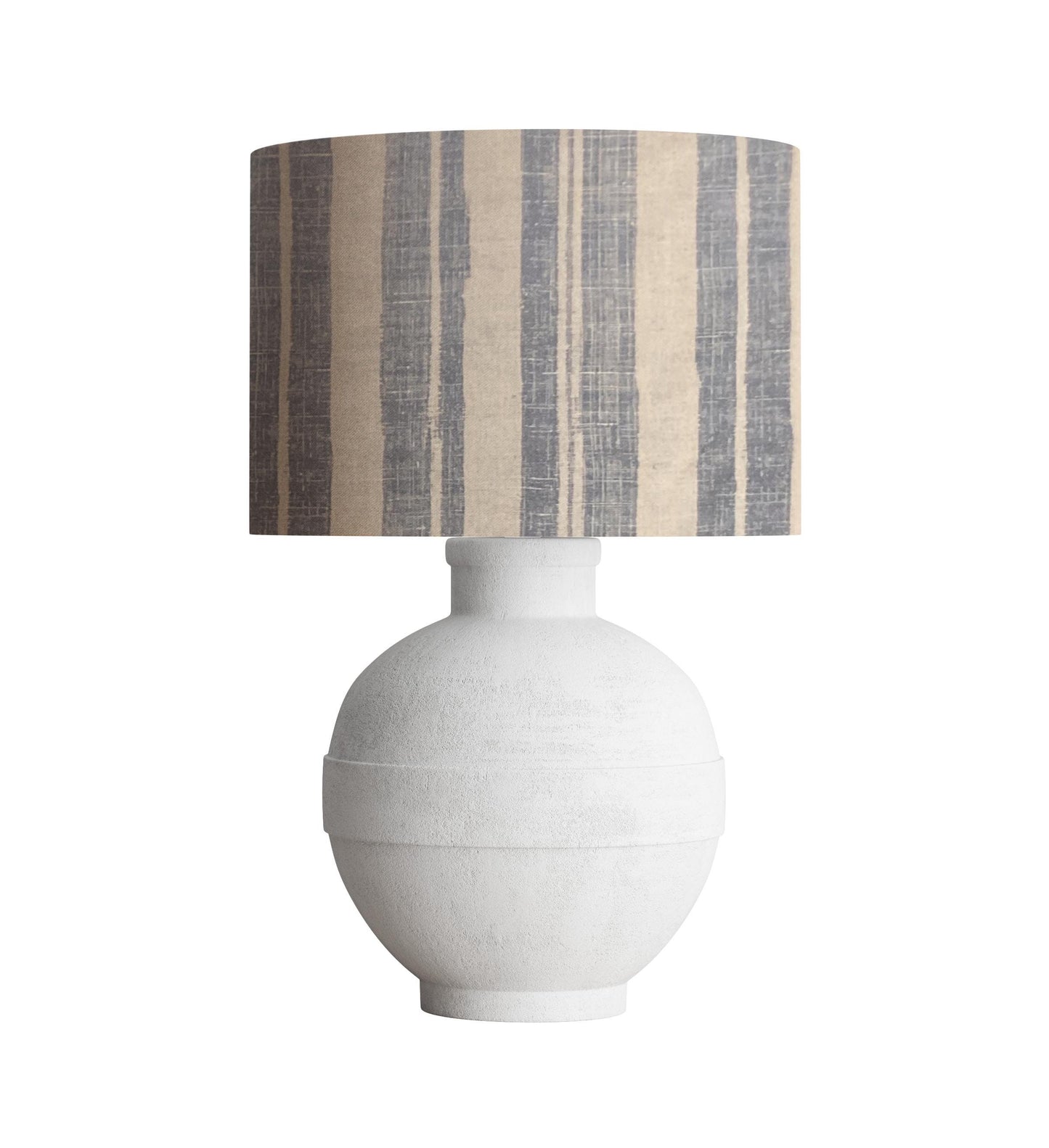 Blue Striped Drum Lampshade, Cottage Farmhouse Decor