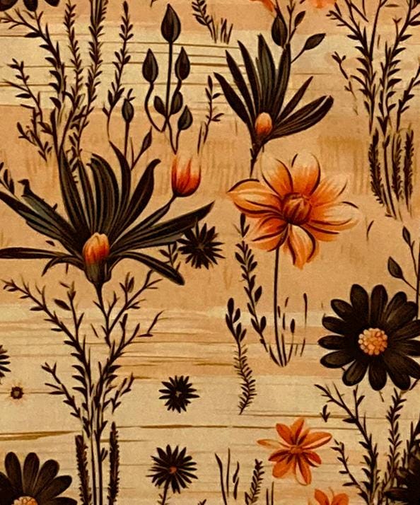 Rustic Drum Lampshade, Black Orange Daisy, Western Decor