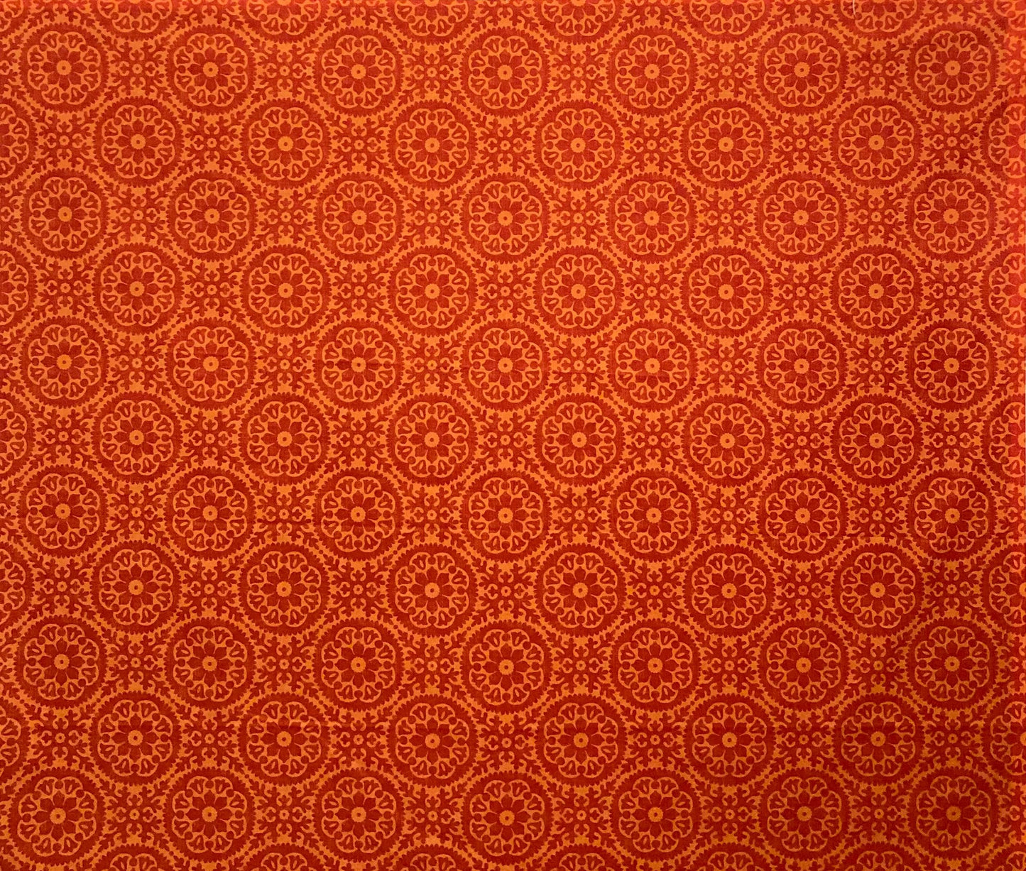 Orange Medallion Drum Lampshade, Boho Home Decor