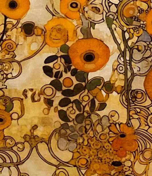 Art Nouveau Floral Drum Lampshade, Klimt Inspired Home Decor