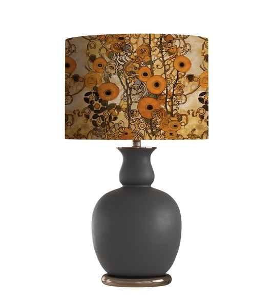 Art Nouveau Floral Drum Lampshade, Klimt Inspired Home Decor