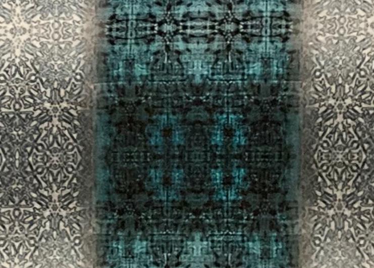 drum shade, lampshade, lamp shade, home decor, Victorian tapestry, wide stripe, teal, aquamarine