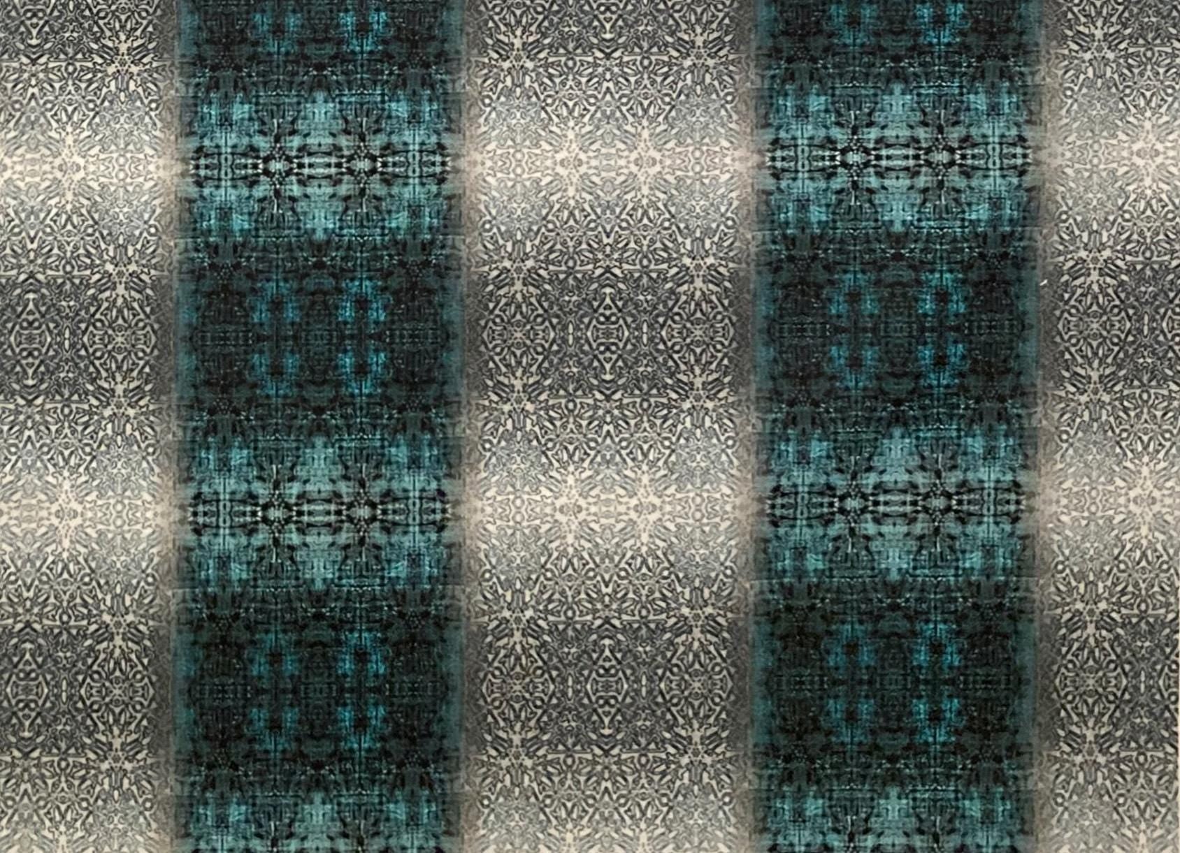 drum shade, lampshade, lamp shade, home decor, Victorian tapestry, wide stripe, teal, aquamarine