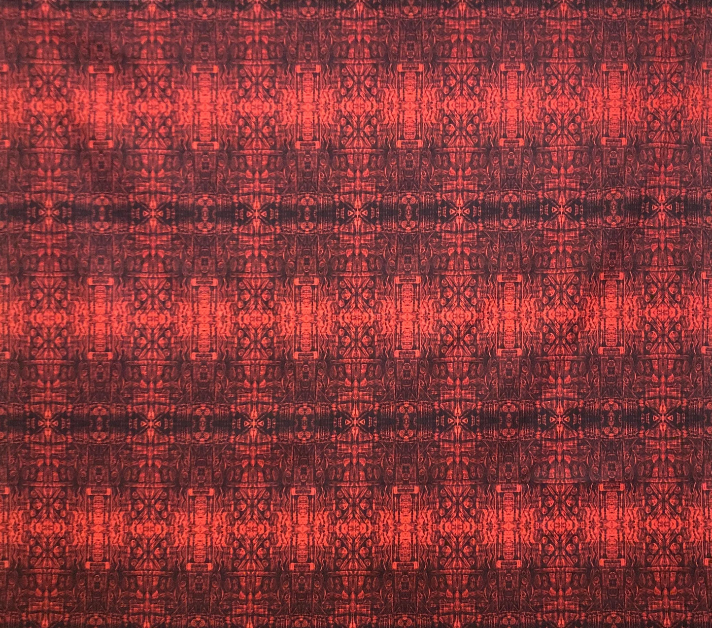 Red Geometric Drum Lampshade, Distressed Boho Velvet Effect