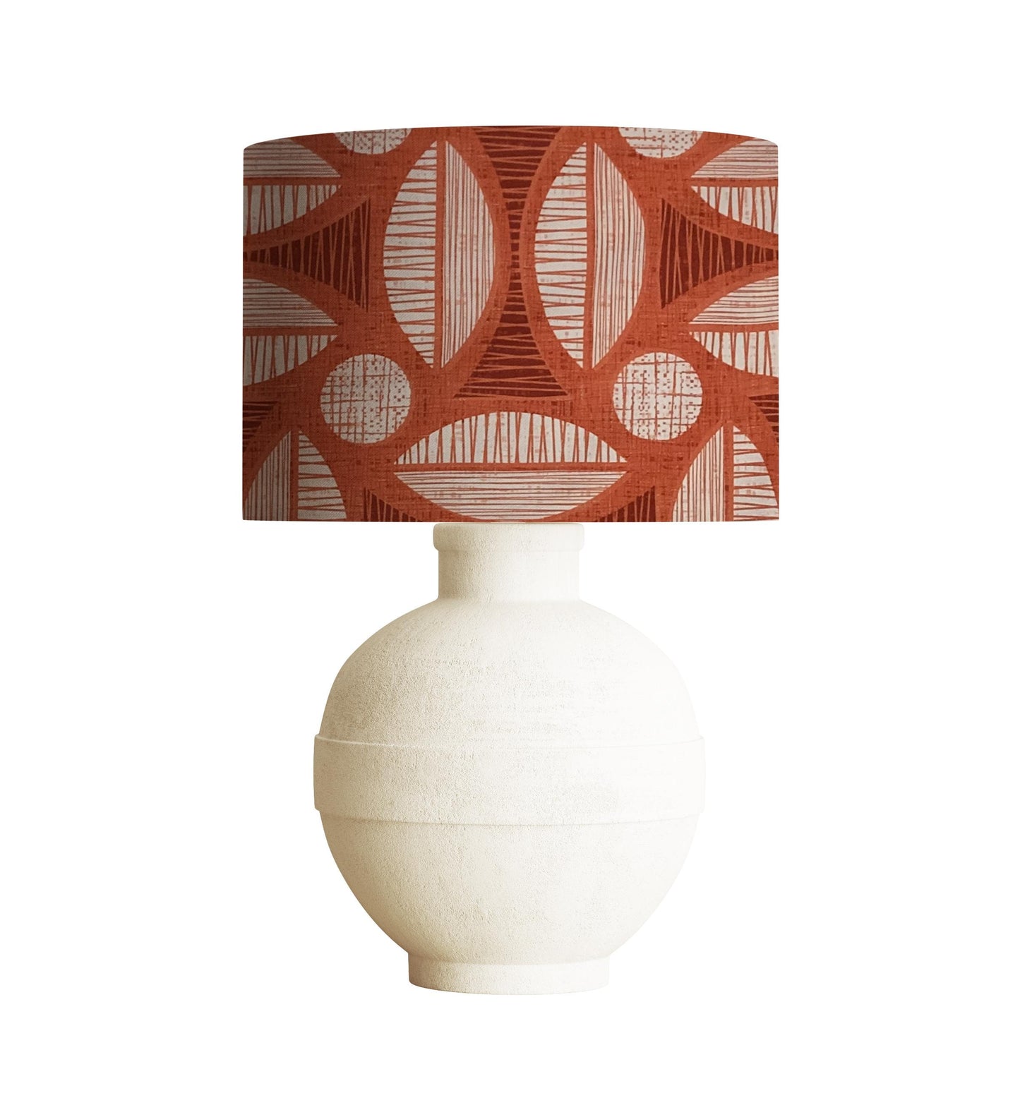 drum shade, lampshade, lamp shade, home decor, retro, orange, leaves, mid century multi-directional