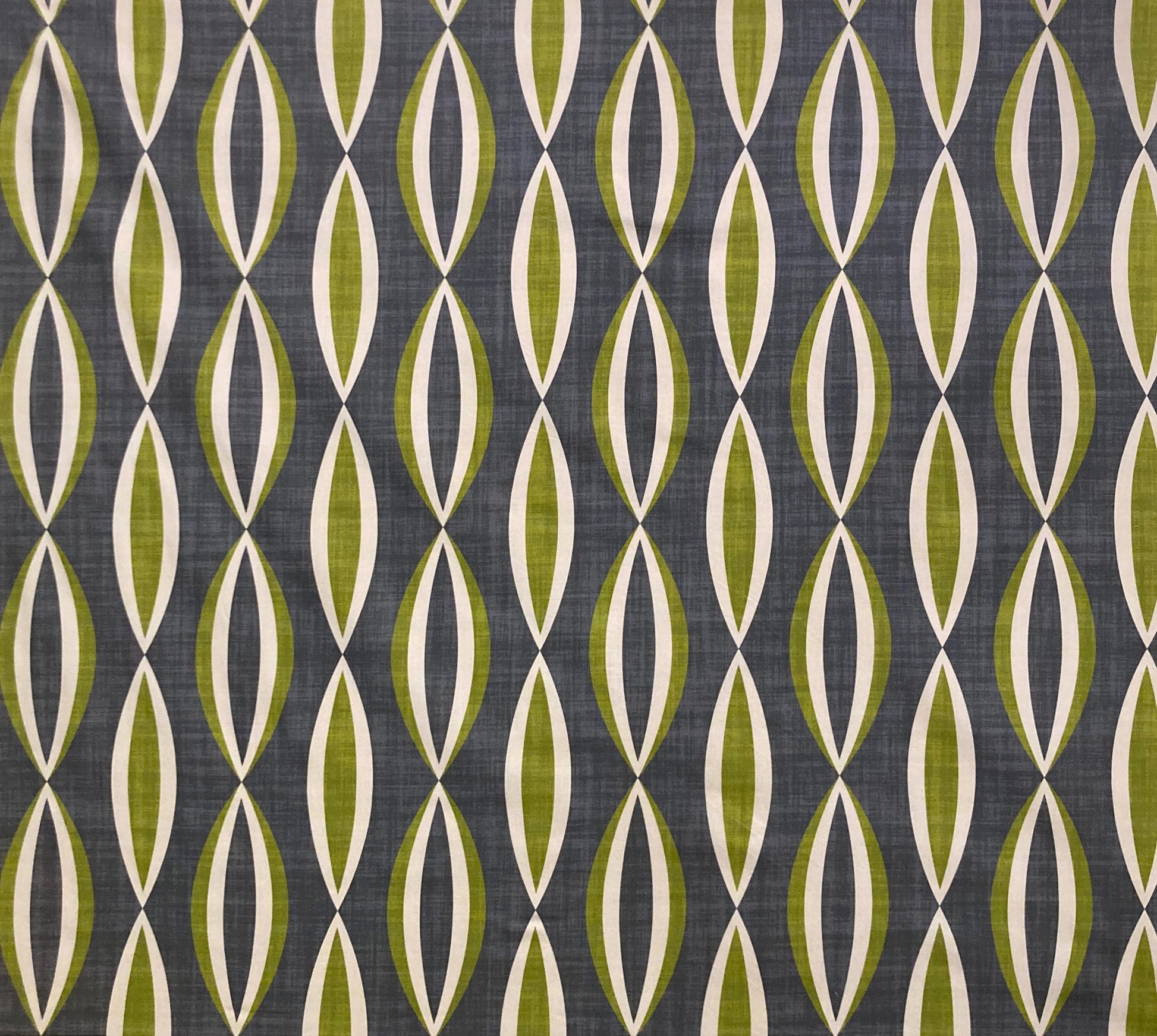 Mid Century Drum Lampshade, Scandinavian Green Blue Geometric Print