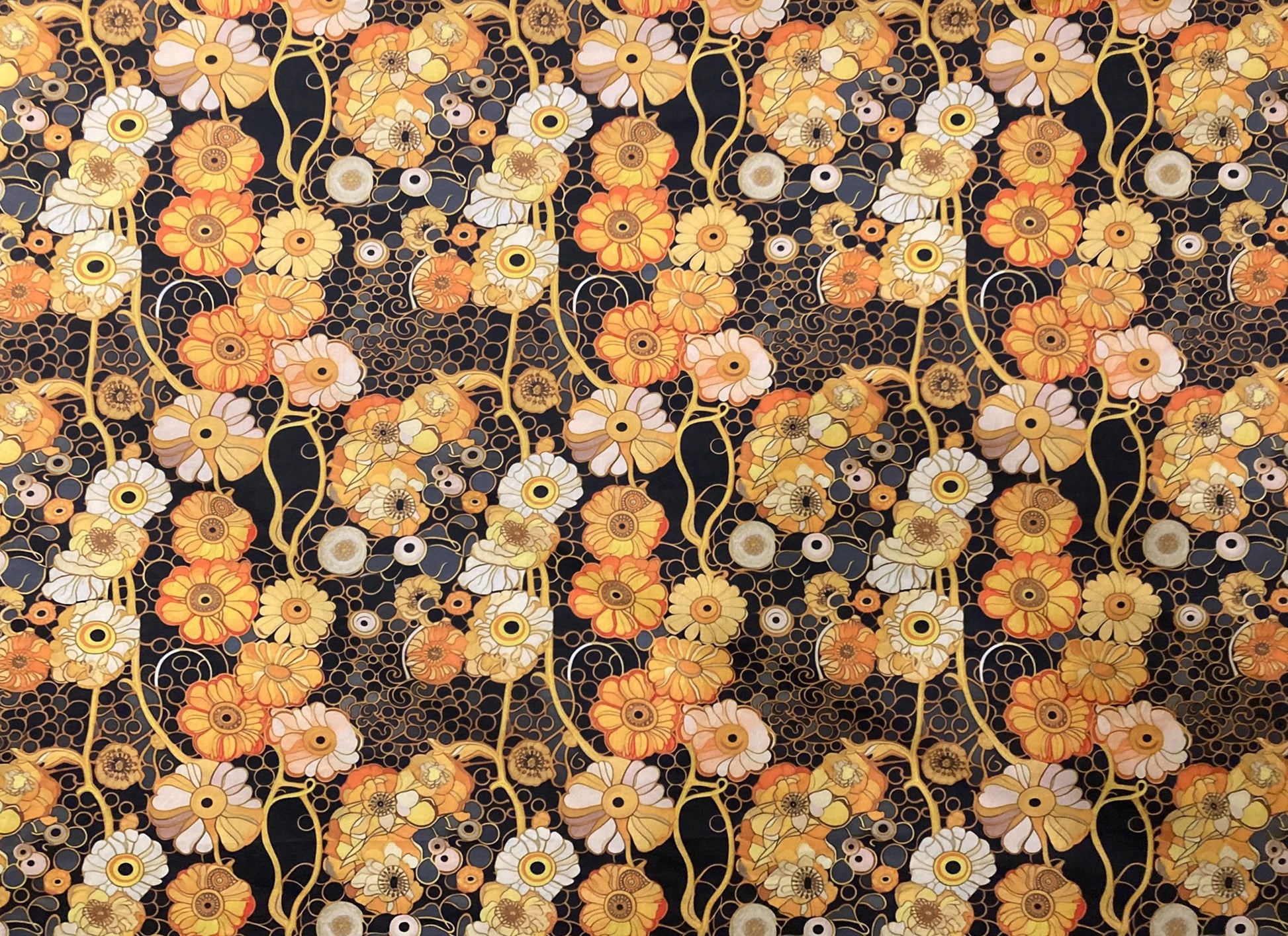 NEW!!! drum shade, lampshade, lamp shade, home decor, golden sunflowers inspired by Gustav Klimt