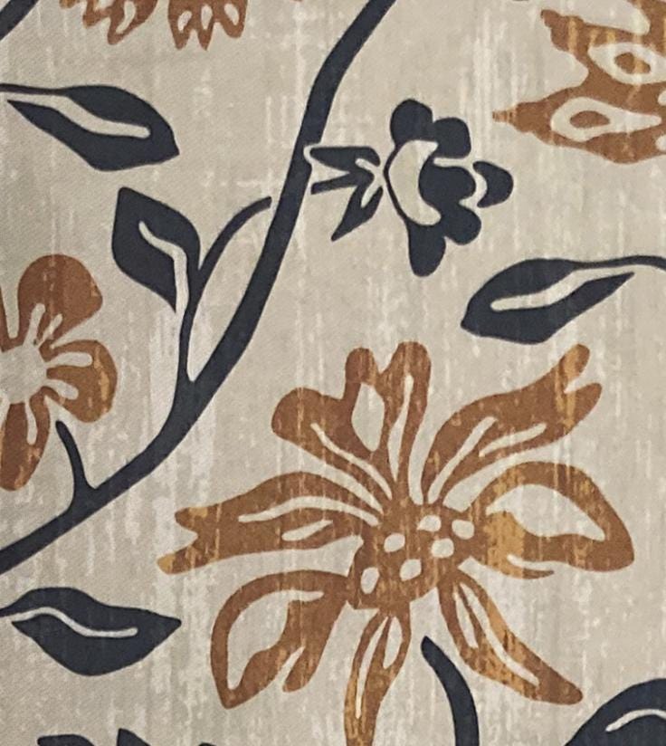 Floral Drum Lampshade, Beige rusty Flower Vine, Bohemian Cottagecore Decor