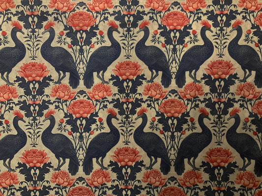 William Morris Black Birds Lampshade, Floral Drum Shade